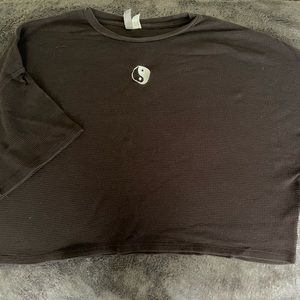 ASOS yin yang waffle crop tee